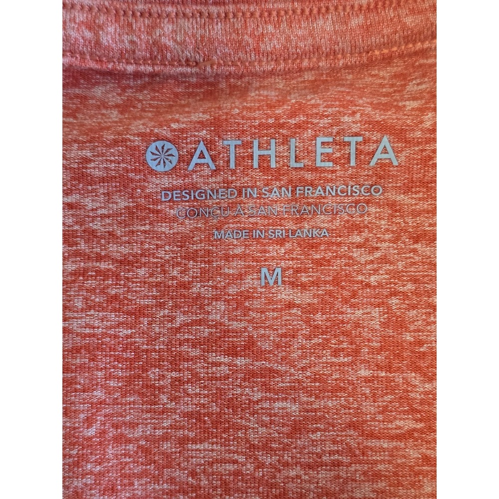 Athleta Muscle Tank Top Orange Heather Crew Neck Sleeveless Workout Size‎ M - Picture 5 of 6